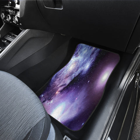Image of Blue Space Nebula Car Mats Back/Front, Floor Mats Set, Car Accessories