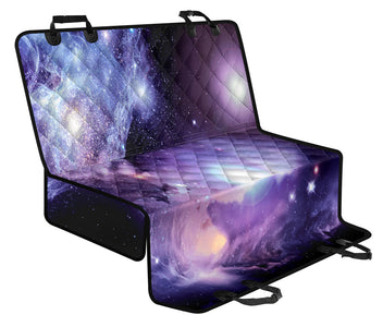 Blue Space Nebula Art , Abstract Car Back Seat Pet Covers, Cosmic Backseat
