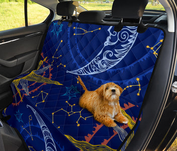 Blue Sun and Moon Design , Abstract Art Car Back Seat Pet Covers, Cosmic