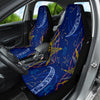 Sun and Moon Pattern Car Seat Covers, Blue Front Seat Protectors Pair, Auto