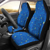 Blue Waves With Stars Car Seat Covers, 2 Front Car Seat Covers Car Seat Covers,Car Seat Covers Pair,Car Seat Protector,Car Accessory