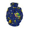 Blue Womens Hoodies Planets And Stars Fashion Wear,Fashion Clothes,Spiritual, Colorful Feathers