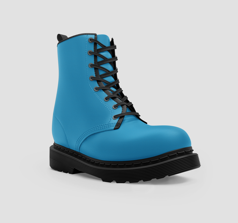 Image of Blue Stylish Vegan Handmade Wo's Boots - Classic Crafted Shoes For Girls - Perfect Gift Idea - Eco-Friendly, Winter Footwear, Durable