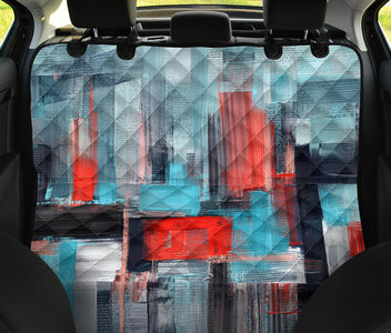 Modern Blue and Red Abstract Art Car Seat Covers , Backseat Pet Protector,