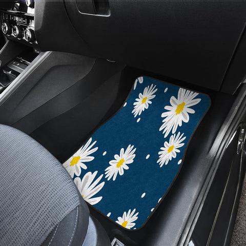 Image of Blue daisies flower Car Mats Back/Front, Floor Mats Set, Car Accessories