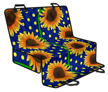 Blue Sunflower Floral Design , Abstract Art Car Back Seat Pet Covers, Stylish