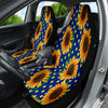Blue Sunflower Floral Car Seat Covers, Front Seat Protectors Pair, Auto
