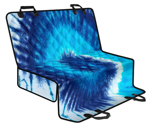 Image of Blue Tie Dye Abstract Art - Pet-Friendly Car Back Seat Covers, Artistic Backseat Protector, Stylish Car Accessories