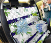 Blue White Summer Flowers , Abstract Floral Car Back Seat Pet Covers, Stylish