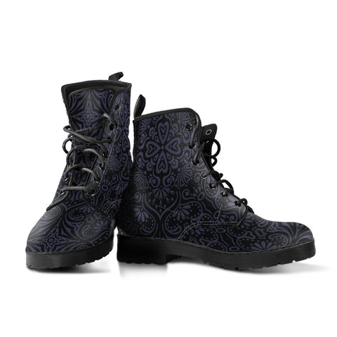 Image of Bohemian Eclipse Vegan Leather Women's Boots - Handcrafted, Ankle Lace-Up, Women's Fashion Footwear