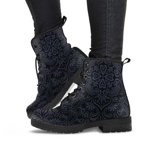 Image of Bohemian Eclipse Vegan Leather Women's Boots - Handcrafted, Ankle Lace-Up, Women's Fashion Footwear
