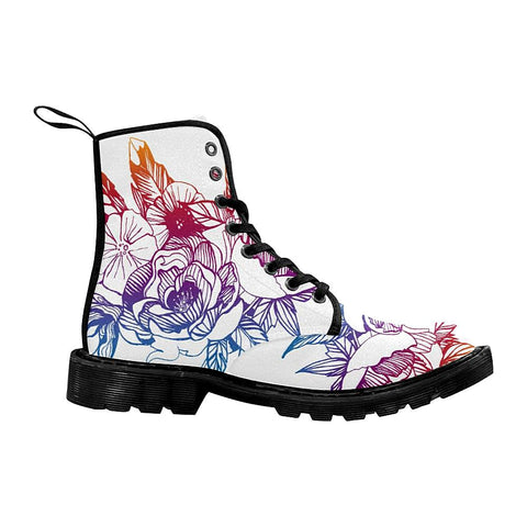 Image of Bohemian Flowers Colorful Women Boots ,Comfortable Boots,Decor Womens Boots,Combat Boots Custom Boots
