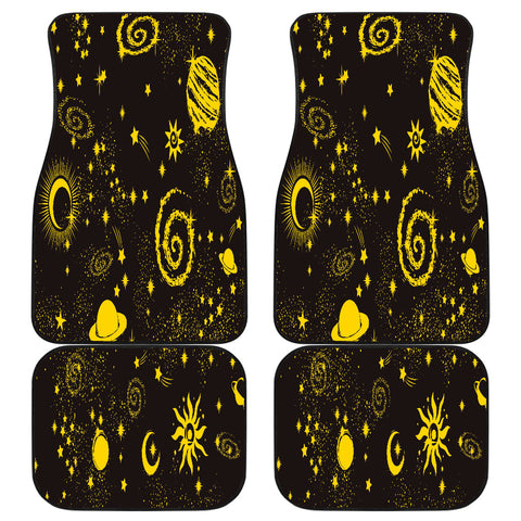 Image of Black And Yellow Galaxy Planet Universe Astrology Multicolored Car Mats
