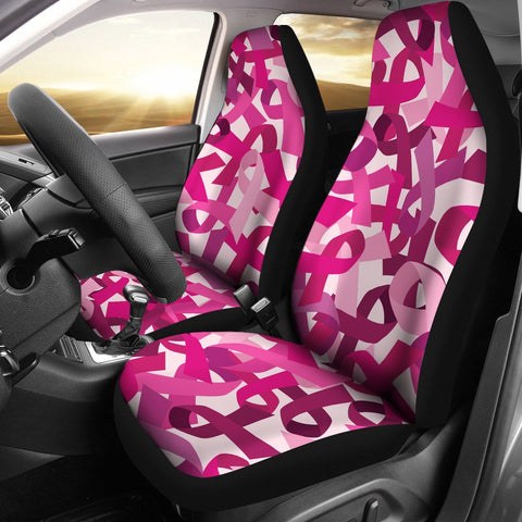 Image of Breast Cancer Awareness 2 Front Car Seat Covers Car Seat Covers,Car Seat Covers Pair,Car Seat Protector,Car Accessory,Front Seat Covers,