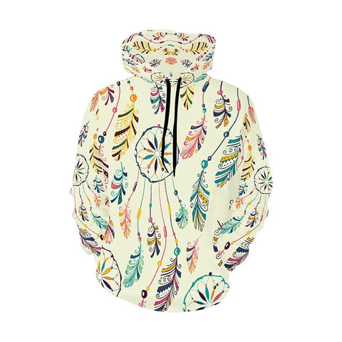 Image of Bright Colorful Dream Catcher Womens Hoodie, Floral, Bright Womens Paisley Colorful, Printed, Hippie