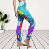 Bright Colorful Flamingo Multicolored Women's Cut & Sew Casual Leggings, Yoga