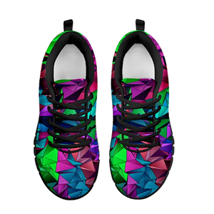 Bright Colorful Geometric Athletic Sneakers,Kicks Sports Wear, Shoes Shoes,Running Shoes,Training Shoes, Kids Shoes, Casual Shoes, Top Shoes