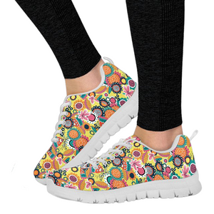 Bright Colorful Hippie Floral Womens Sneakers, Top Shoes,Running Low Top Shoes, Athletic Sneakers,Kicks Sports Wear, Shoes,Training Shoes