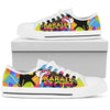 Bright Colorful Karate Mom Women's Low Top High Quality,Handmade Crafted,Spiritual,Canvas Shoes,Multi Colored,Boho,Streetwear,All Star