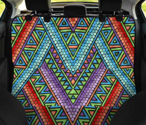 Image of Vibrant Persian Aztec Boho Chic Pattern - Bohemian Car Back Seat Pet Covers, Stylish Seat Protector, Unique Car Accessories