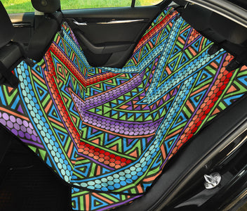 Vibrant Persian Aztec Boho Chic Pattern - Bohemian Car Back Seat Pet Covers, Stylish Seat Protector, Unique Car Accessories