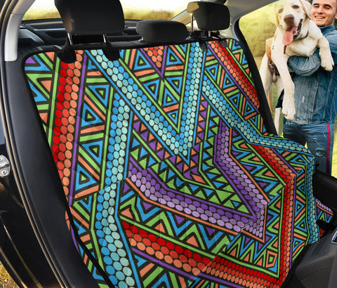 Image of Vibrant Persian Aztec Boho Chic Pattern - Bohemian Car Back Seat Pet Covers, Stylish Seat Protector, Unique Car Accessories
