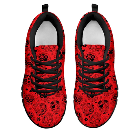 Image of Bright Sugar Skull Flower Low Top Shoes, Casual Shoes, Womens,Top Shoes,Running Athletic Sneakers,Kicks Sports Wear, Shoes Mens,Kids Shoes