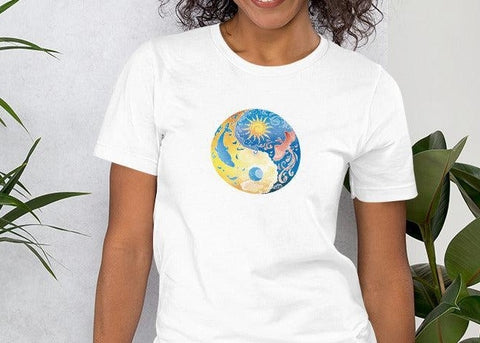 Image of Bright Yin Yang Unisex T,Shirt, Mens, Womens, Short Sleeve Shirt, Graphic Tee,