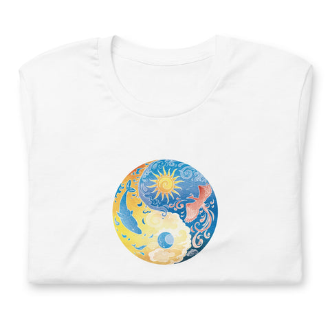 Image of Bright Yin Yang Unisex T,Shirt, Mens, Womens, Short Sleeve Shirt, Graphic Tee,