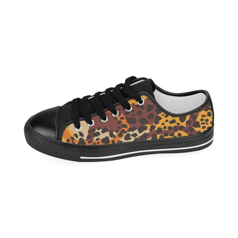 Image of Brown African Print Womens Low Top Sneakers, Spiritual, Hippie, Canvas Shoes,High Quality, Low Tops