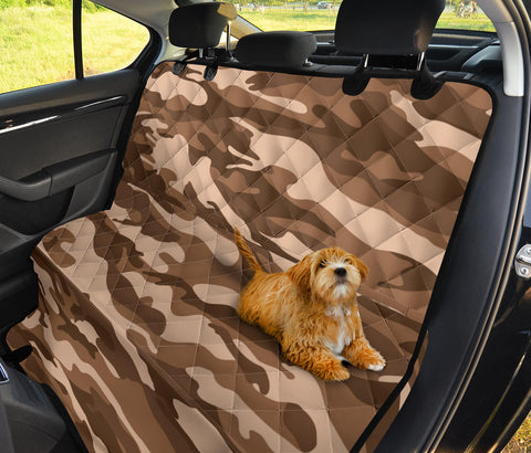Image of Brown Camouflage Design , Abstract Camo Car Back Seat Pet Covers, Backseat