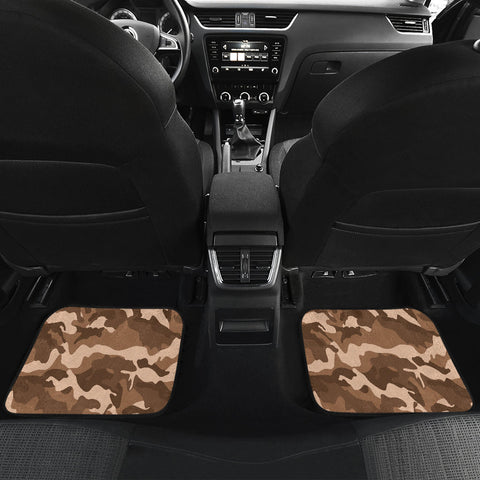 Image of Brown Camouflage camo Car Mats Back/Front, Floor Mats Set, Car Accessories