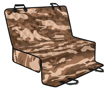 Brown Camouflage Design , Abstract Camo Car Back Seat Pet Covers, Backseat