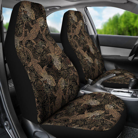 Image of Brown Lizard Car Seat Covers,Car Seat Covers Pair,Car Seat Protector,Car Accessory,Front Seat Covers,Seat Cover for Car, 2 Front Car Seat