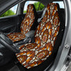 Brown Mandala Car Seat Covers, Front Seat Protectors, 2pc Car