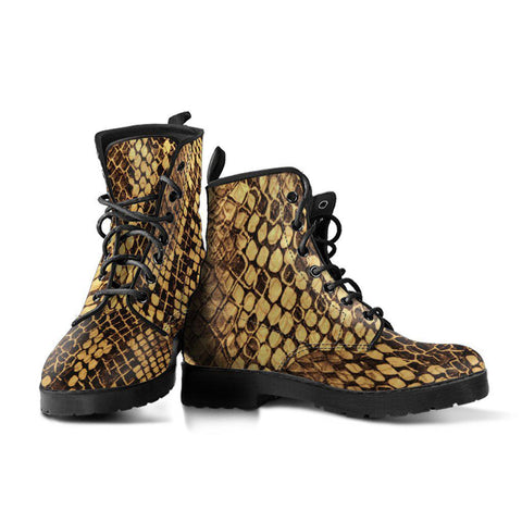 Image of Snake Scale Women's Vegan Leather Boots, Rain Shoes, Hippie Spiritual