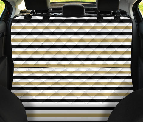 Image of Modern Brown Black Line Design , Abstract Art Car Back Seat Pet Covers, Stylish