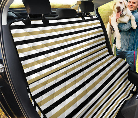 Image of Modern Brown Black Line Design , Abstract Art Car Back Seat Pet Covers, Stylish