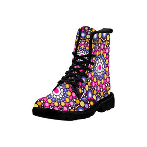 Buble Multicolor , Combat Style Boots, Lolita Combat Boots,Hand Crafted