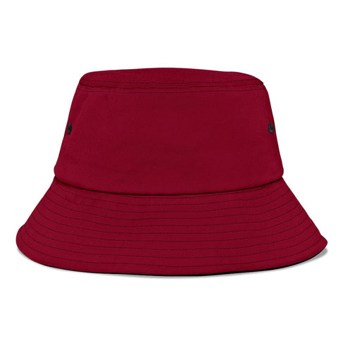 Image of Burgundy Casual Breathable Head Gear, Sun Block, Fishing Hat, Unisex Bucket Hat,