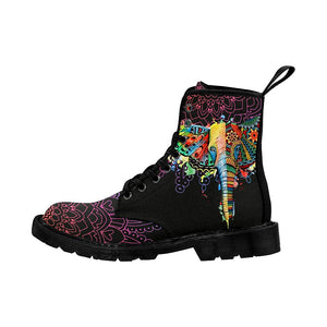 Butterfly Elephant Colorful Womens Boots Combat Style Boots, Lolita Combat Boots,Hand Crafted