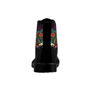 Butterfly Elephant Colorful Womens Boots Combat Style Boots, Lolita Combat Boots,Hand Crafted