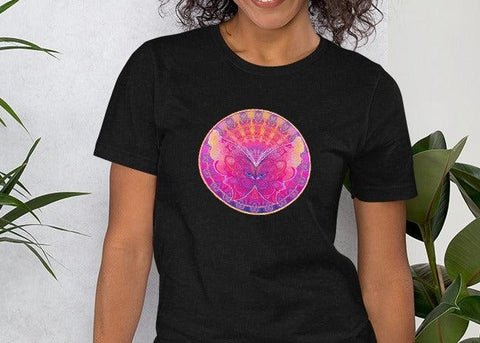 Image of Butterfly Mandala Unisex T,Shirt, Mens, Womens, Short Sleeve Shirt, Graphic Tee,