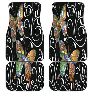 Butterfly Pattern Mandala Car Mats Back/Front, Floor Mats Set, Car Accessories