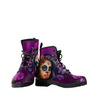 Rose Calavera, Hand,Crafted Vegan Leather Boots for Women, Hippie Streetwear,