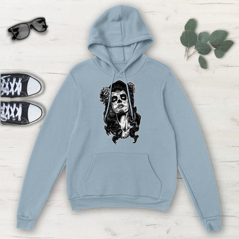 Image of Calavera Woman Day Of The Dead Classic Unisex Pullover Hoodie, Mens, Womens,