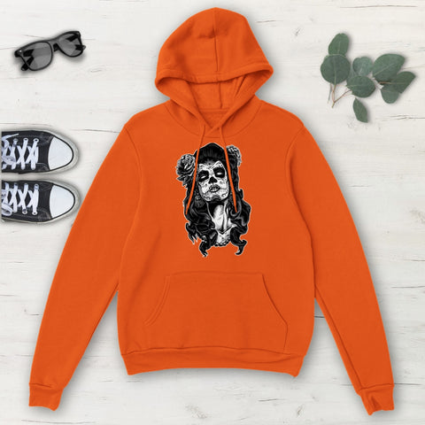Image of Calavera Woman Day Of The Dead Classic Unisex Pullover Hoodie, Mens, Womens,