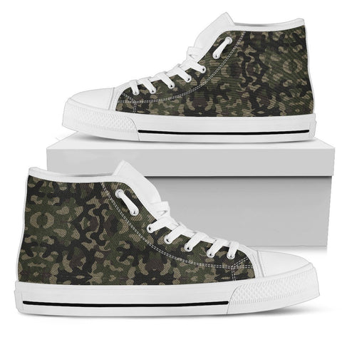 Image of Camouflage Canvas Shoes,High Quality, High Tops Sneaker, Spiritual,Handmade Crafted, Boho,Streetwear,All Star,Custom Shoes,Womens High Top