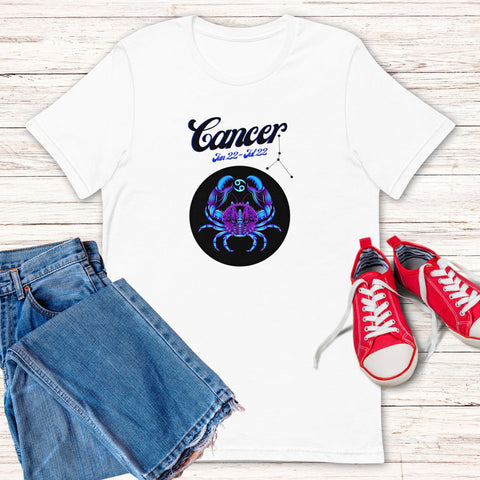 Image of Cancer Zodiac Unisex T,Shirt, Mens, Womens, Short Sleeve Shirt, Graphic Tee,
