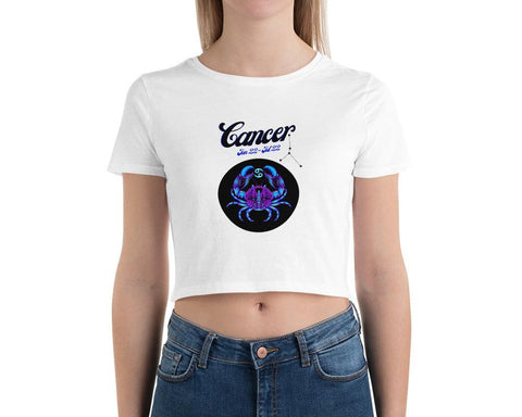 Image of Cancer Zodiac Women’S Crop Tee, Fashion Style Cute crop top, casual outfit, Crop